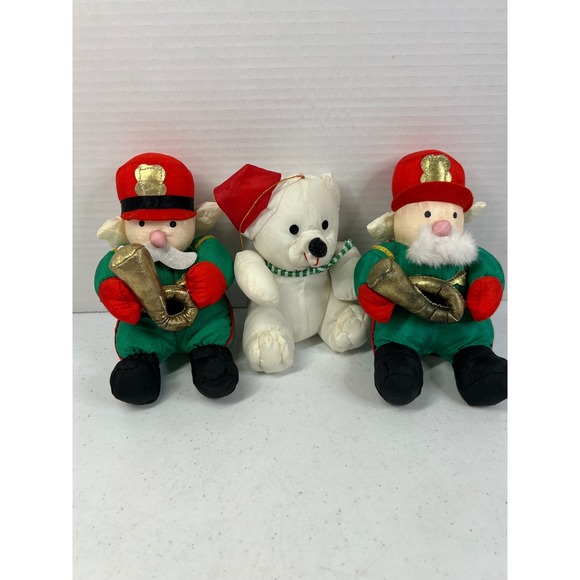 Other - Vintage 1996 Four Star Intl & Stuffins Christmas Plush Elves & Polar Bear Set 3